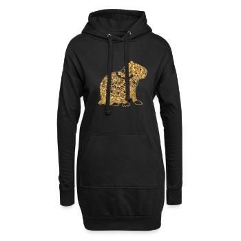 Chemises géométriques Capybara - Sweat-shirt à capuche long Femme - noir - Devant