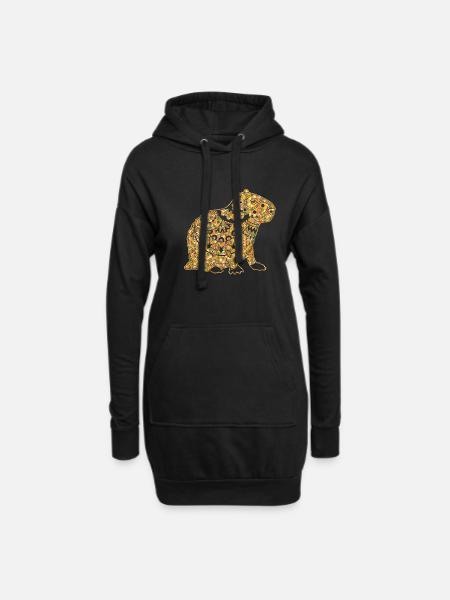 Capybara geometrische Hemden - Hoodie-Kleid - Schwarz