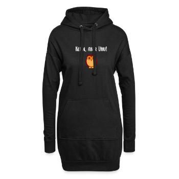 Klein, aber Uhu! - Hoodie-Kleid - Schwarz - Vorne
