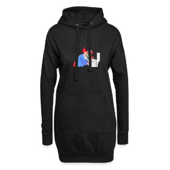 Funny puking clown rainbow gift - Hoodie Dress - black - Front