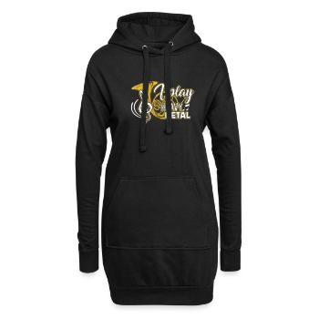 Cor français Je joue du cor français Heavy Metal - Sweat-shirt à capuche long Femme - noir - Devant