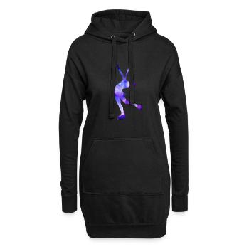 Patinage artistique cadeau fille patineuse artistique - Sweat-shirt à capuche long Femme - noir - Devant