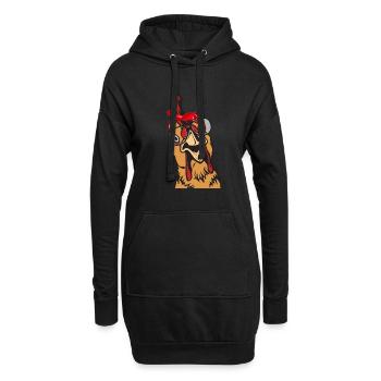 Poulet poulets foulard bandana lunettes poulet maman - Sweat-shirt à capuche long Femme - noir - Devant