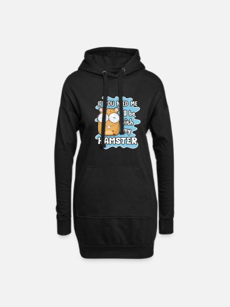 Hamster Ich werde mit meinem Hamster sein - Hoodie-Kleid - Schwarz
