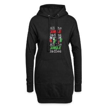 Weihnachten Glocken Geschenk Frauen Mädchen - Hoodie-Kleid - Schwarz - Vorne