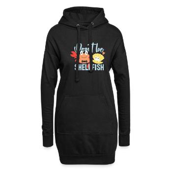 Meeresfrüchte Schalentier Geschenkidee - Hoodie-Kleid - Schwarz - Vorne