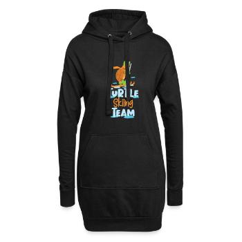 Tortue Ski ski vacances de ski cadeau - Sweat-shirt à capuche long Femme - noir - Devant