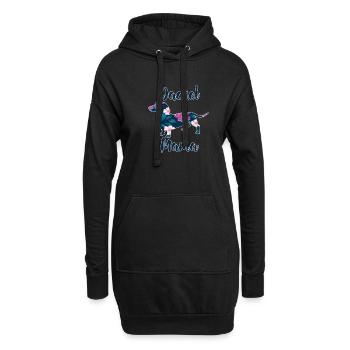 Dackel Mama Dackelhund Silhouette Retro Geschenk - Hoodie-Kleid - Schwarz - Vorne