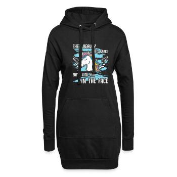 Einhorn Beauty Einhorn - Hoodie-Kleid - Schwarz - Vorne