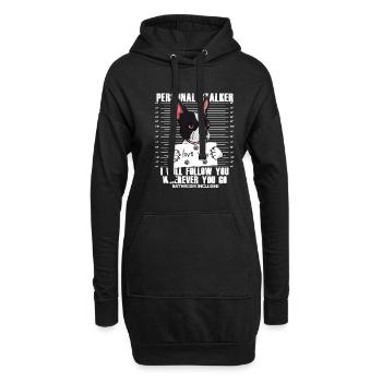 Dessin animé drôle d'amant de chien de Boston Terrier - Sweat-shirt à capuche long Femme - noir - Devant