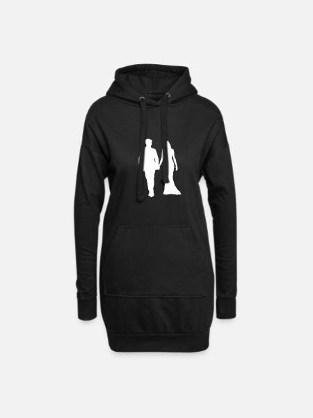 Hochzeit - Hoodie-Kleid - Schwarz