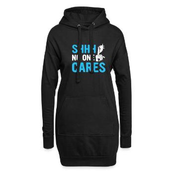 chut personne ne s'en soucie - Sweat-shirt à capuche long Femme - noir - Devant