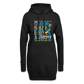 Down Syndrome Awareness Son Apparel Happy Gift - Sweat-shirt à capuche long Femme - noir - Devant