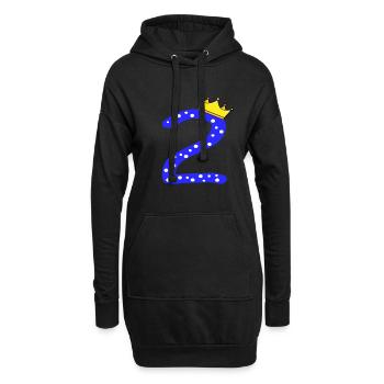 Anniversaire bébé 2ème anniversaire - Sweat-shirt à capuche long Femme - noir - Devant
