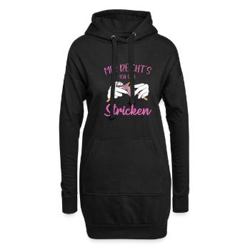 stricken stricksprüche häkelsprüche häklerinnen - Hoodie-Kleid - Schwarz - Vorne