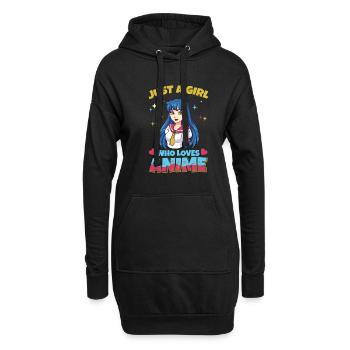 Aesthetic Just a Girl Who Loves Anime Art - Hoodie-Kleid - Schwarz - Vorne