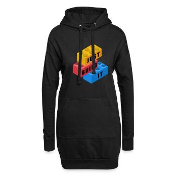 Bunte Bauklötze - Bausteine zum spielen - Hoodie-Kleid - Schwarz - Vorne
