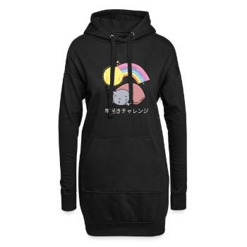 Wake Up Challenge Early Ranger Kawaii Chat - Sweat-shirt à capuche long Femme - noir - Devant