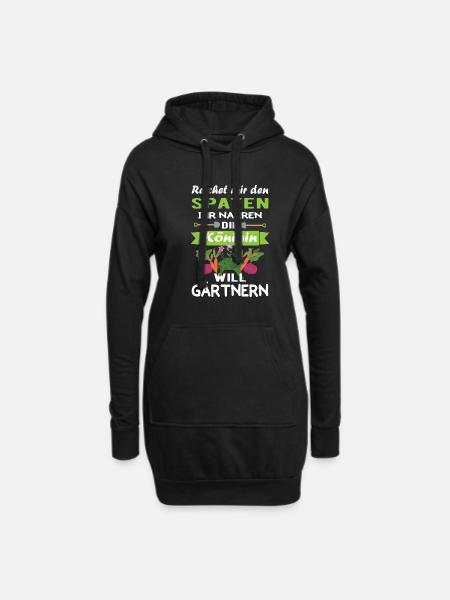 Reichet mir den Spaten die Königin will Gärtnern - Hoodie-Kleid - Schwarz