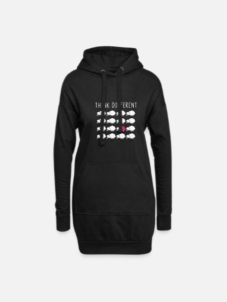 Think Different - Hoodie-Kleid - Schwarz