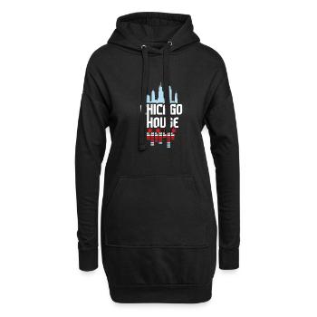 Chicago House Music Vintage DJ - Hoodie-Kleid - Schwarz - Vorne