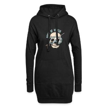 Speargun Spearfishing Skull Freediver - Hoodie-Kleid - Schwarz - Vorne