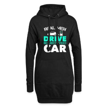 E Voiture électrique vert - Sweat-shirt à capuche long Femme - noir - Devant