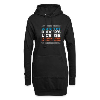 Je viens d’obtenir mon permis de conduire - permis de conduire - - Sweat-shirt à capuche long Femme - noir - Devant