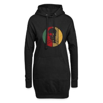 Vintage Crâne Clés Mécanicien Artwork - Sweat-shirt à capuche long Femme - noir - Devant