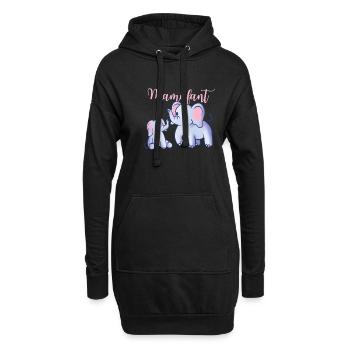 Meilleur maman maman maman maman éléphant - Sweat-shirt à capuche long Femme - noir - Devant