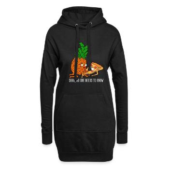 Pizza Hawaii - Ananas auf Pizza - Hoodie-Kleid - Schwarz - Vorne