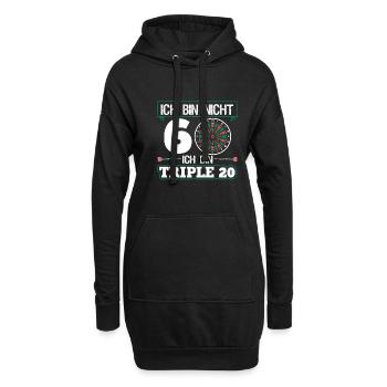 Lustiger Dart Spruch 60. Geburtstag Dartspieler - Hoodie-Kleid - Schwarz - Vorne