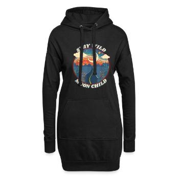 Wild Moonchild Live by the sun Love by the moon - Hoodie-Kleid - Schwarz - Vorne