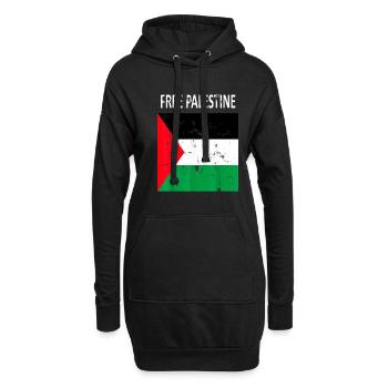 Palestine Liberté libre Liberté Gaza - Sweat-shirt à capuche long Femme - noir - Devant