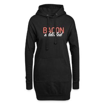 Bacon addicted - Sweat-shirt à capuche long Femme - noir - Devant