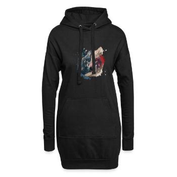 Wolf American Flag USA America - Hoodie-Kleid - Schwarz - Vorne