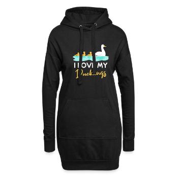 J’adore mes canards - Sweat-shirt à capuche long Femme - noir - Devant