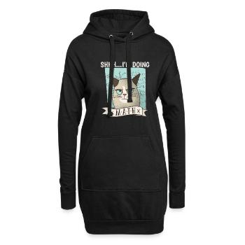 Shhh. J’ai fait de la math cat - Sweat-shirt à capuche long Femme - noir - Devant