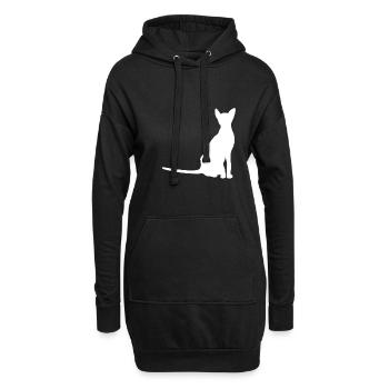 Katze Silhouette Katzen - Hoodie-Kleid - Schwarz - Vorne