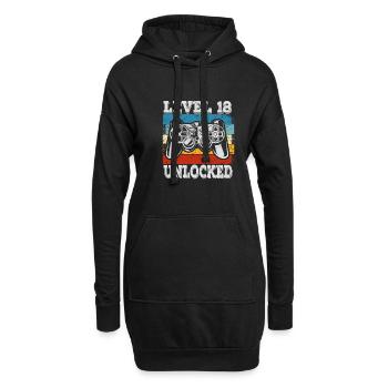 Herren Level 18 Unlocked Geburtstagsshirt Gamer - Hoodie-Kleid - Schwarz - Vorne