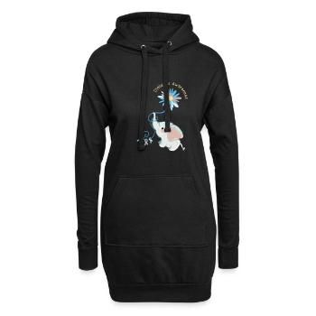 Diabétique I Éléphant Tournesol I Sensibilisation au diabète - Sweat-shirt à capuche long Femme - noir - Devant