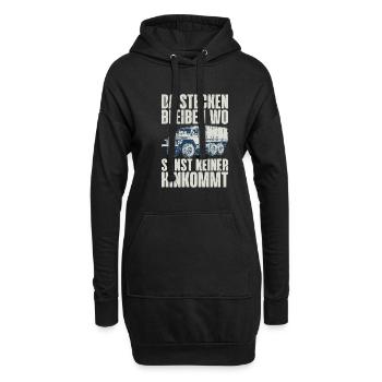 Da stecken bleiben wo sonst keiner hinkommt URAL - Hoodie-Kleid - Schwarz - Vorne