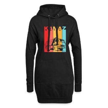 Kamaz Vintage Camion Russe URSS Chauffeur - Sweat-shirt à capuche long Femme - noir - Devant