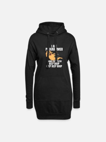 I Are Programmer Computer Beep Boop IT Hund - Hoodie-Kleid - Schwarz