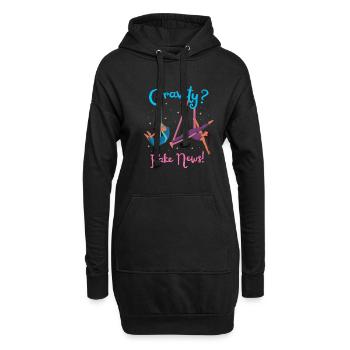 Funny Aerialist Cartoon Art - Hoodie-Kleid - Schwarz - Vorne