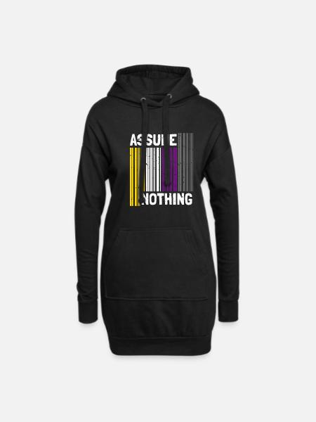 Nonbinary I LGBT Pride I Flag Barcode I Assume - Hoodie-Kleid - Schwarz