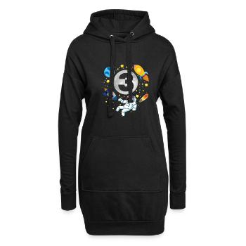 Astronaut | Space | 3th Bday | 3 Years Old Bday - Hoodie-Kleid - Schwarz - Vorne