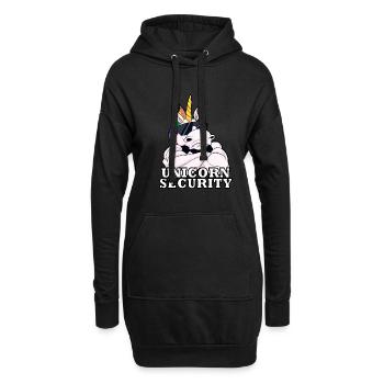 Unicorn Security I Unicorn Bouncer I Unicorn - Hoodie-Kleid - Schwarz - Vorne