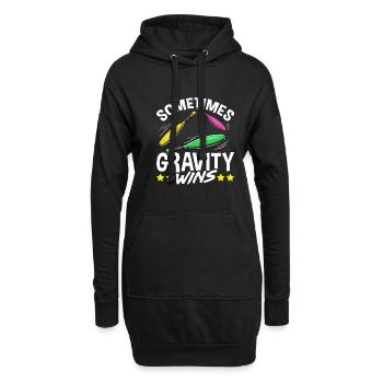 Jongleur parfois la gravité gagne la jonglerie - Sweat-shirt à capuche long Femme - noir - Devant