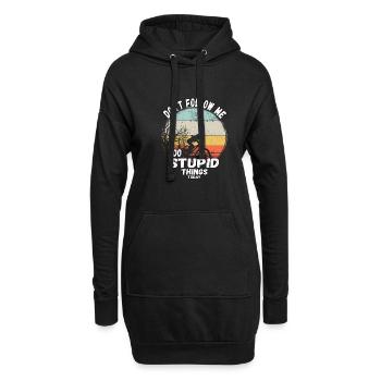 Ne me suivez pas, je fais des choses stupides en VTT - Sweat-shirt à capuche long Femme - noir - Devant